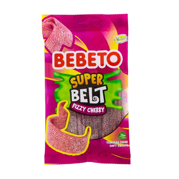 Bebeto Super Belts 135g Fizzy Cherry 4 Pack