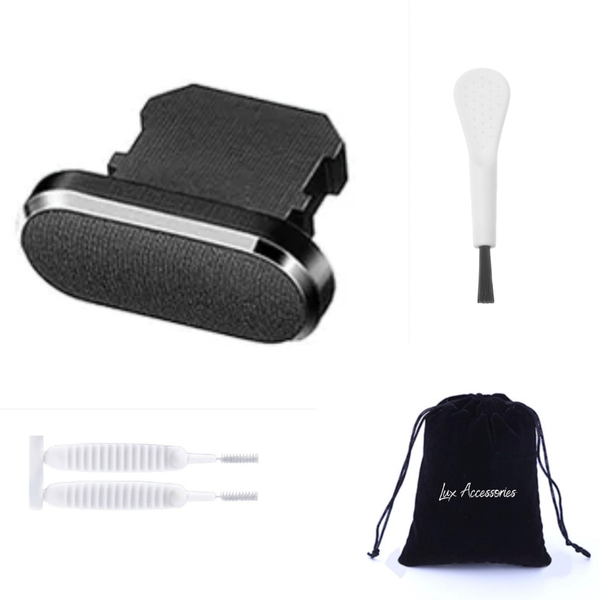 Lux Accessories iPhone Lightning Port Protection Kit - 3-Piece, Black