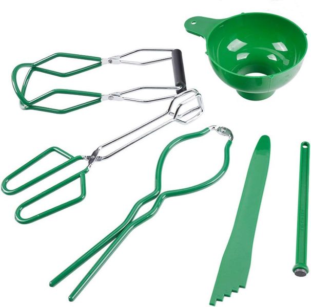 Canning Kit with Jar Lifter, Funnel, Rack, Wrench - 6 Pieces Canning Tools
