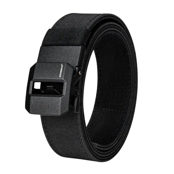 Tactical Belt, Ratchet Buckle, 38mm Nylon Webbing, Adjustable Fit, Black