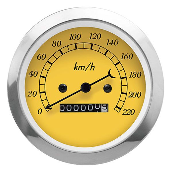 Autogauge Classic Series Mechanical Speedometer - 85mm - Yellow Face