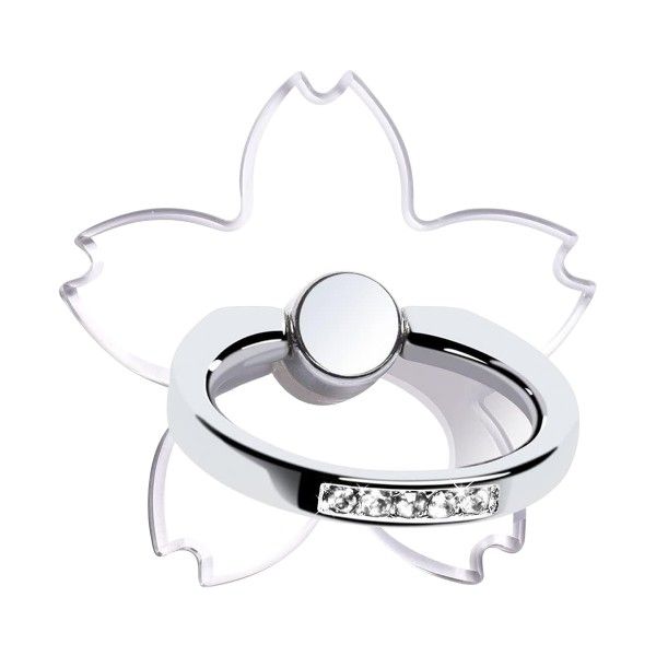 Diamond Mobile Phone Ring Buckle - Transparent