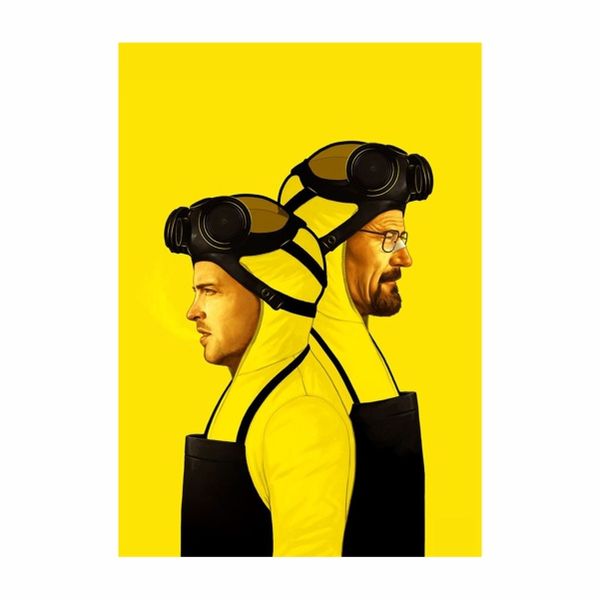 Breaking Bad Bryan and Aaron - Yellow Suits and Masks - A1 Poster