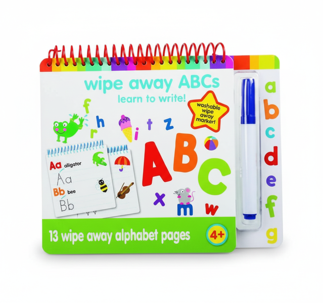 Edu Interactive Dry Wipe Board Book for Preschool Writing Skills - 2 Pack