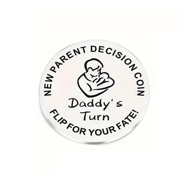 Parent Decision Double Side Baby Shower Funny Cute Decide Nursery Coin