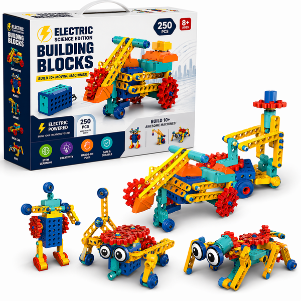 Electric Building Blocks STEM Construction Kit 250 Pieces Educational Toy