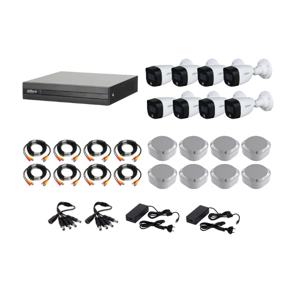 Dahua FULL COLOR 1080P 8 Channel DVR &amp; 8 Bullet Cameras DIY CCTV KIT