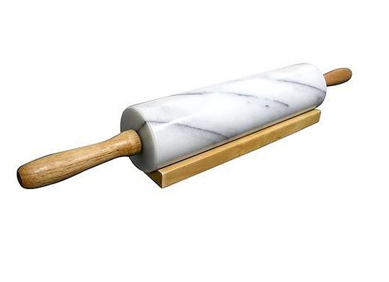 Marble Rolling Pin with Wooden Handles