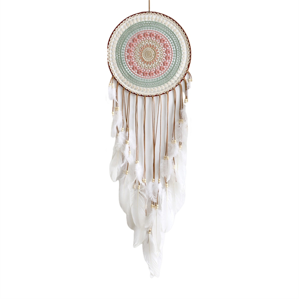 Woven Round Dream Catcher With Feather Tassel A