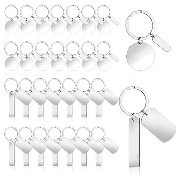 30Pcs DIY Engravable Metal Keychain Blanks Metal Stamping Blanks