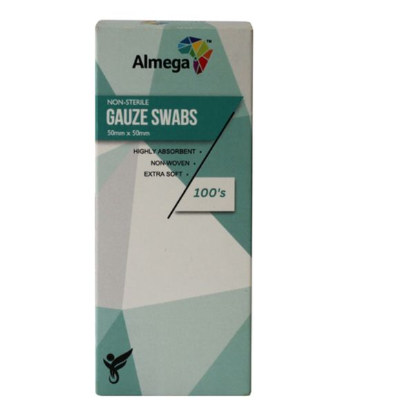 Almega 50mm x 50mm 4-Ply Gauze (Pack of 100)