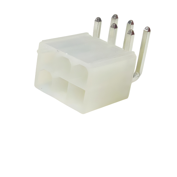 XY140-06M-RA: 4.2mm, 6-Way Right Angle Male SIL Header, 5A-250VAC