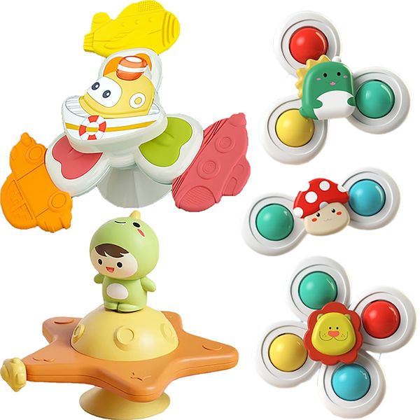 5Pcs Suction Cup Spinner Toys Sensory Learning Toys Fidget Toys for Babies