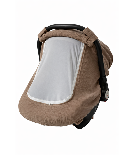Brown Baby Seat Cover with mesh window