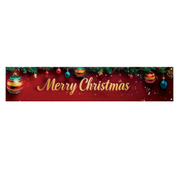 1Pc Christmas Banner,Merry Christmas Yard Sign Banner With Christmas Ball