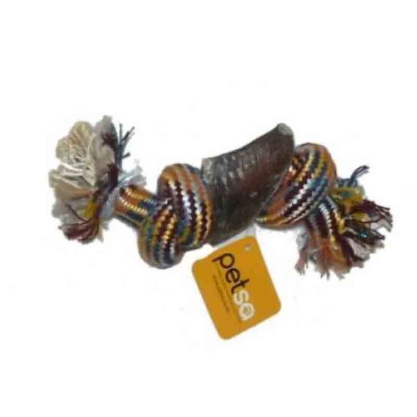 Rope Bone with Cow Hooves attached 4 sizes