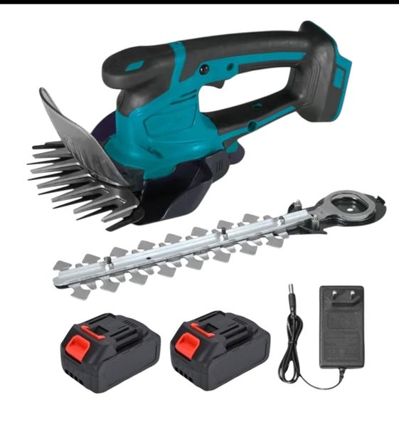 21V Cordless Hedge Trimmer Grass Shear - 2 Lithium Batteries &amp; Blades
