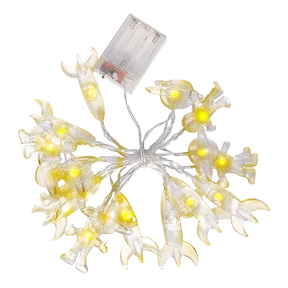3 Meter 20 LED Fairy Lights with 3D Rocket Planet Astronaut (Warm light)