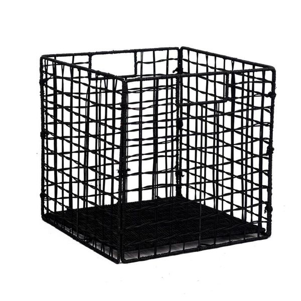 Spaceo Kub Basket Rattan Black 31x31x31cm