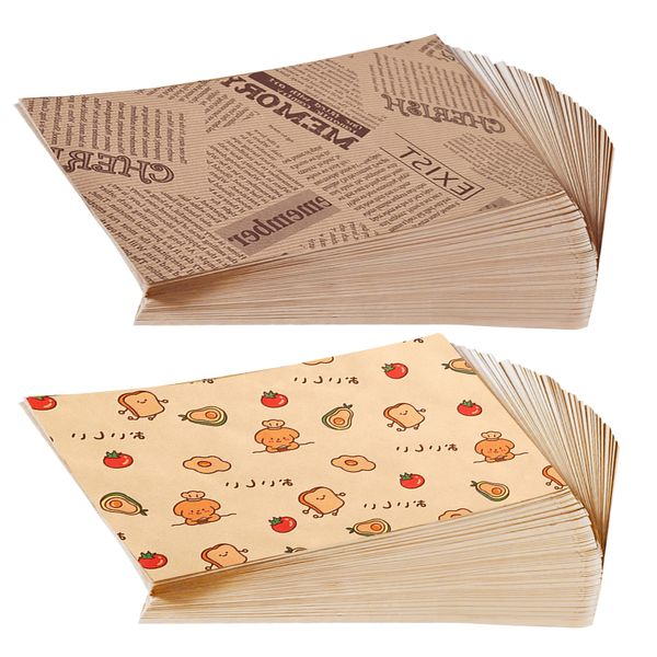 200 Piece Baking Sheets Wrapping Paper Cooking Paper Oil-Proof Paper