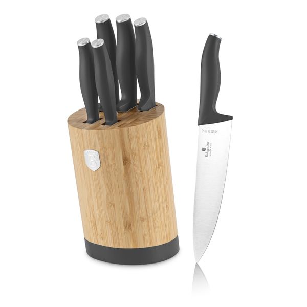Berlinger Haus 6-Piece Knife Set with Bamboo Stand - Anthracite