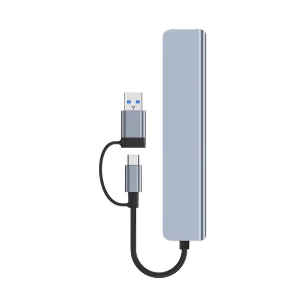 8-in-1 Type-C Hub USB 3.0 Docking Station Adapter for Laptop PC Gray