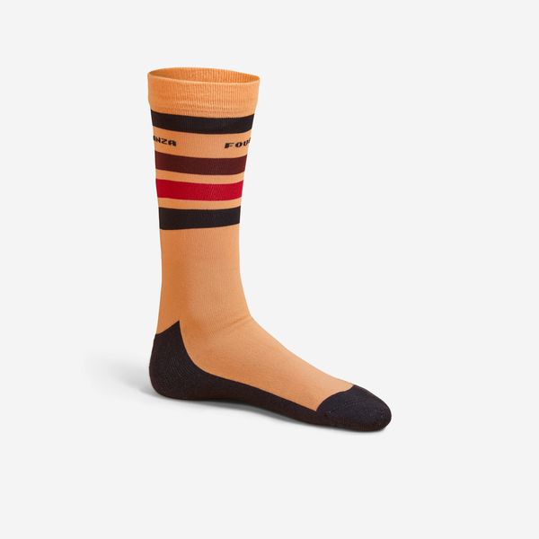 Fouganza Kids' Horse Riding Socks SKS100 - Orange/Blue and Pink Stripes