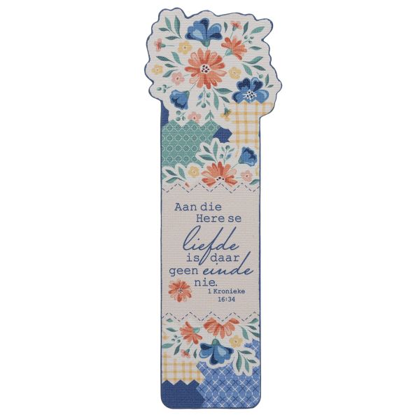Faux Leather Bookmark - Aan die Here Se Liefde Is Daar Geen Einde Nie