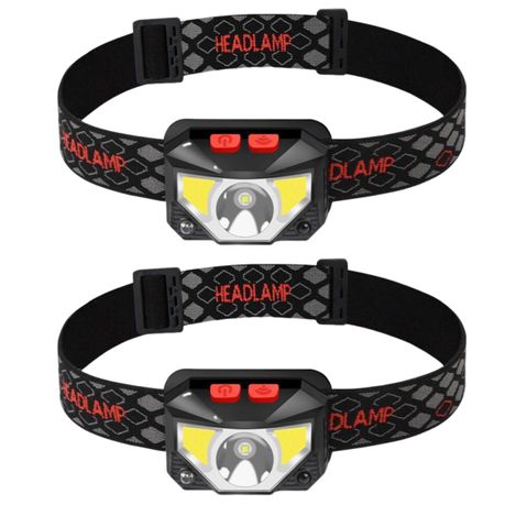 2 Pieces Headlight Flashlight Headlamp 1000 Lumens LED Rechargeable 6 Modes Image