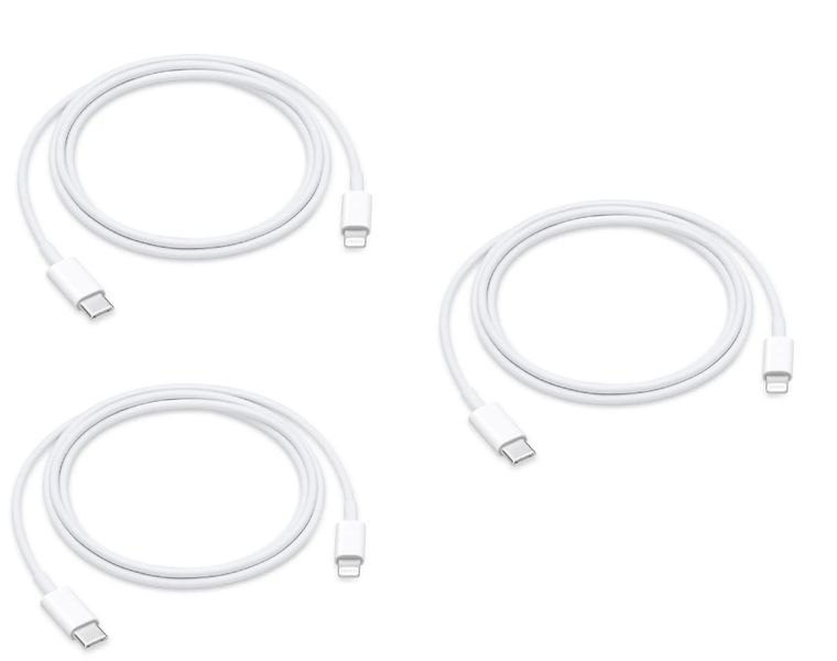 1M Fast Charging Lightning to Type-C Cable for iPhone Devices - Pack of 3