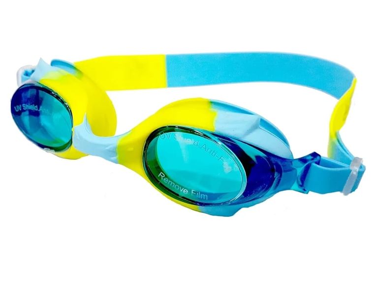 Children Swimming Goggles Anti-Fog UV Eye Protection - Blue/Yellow