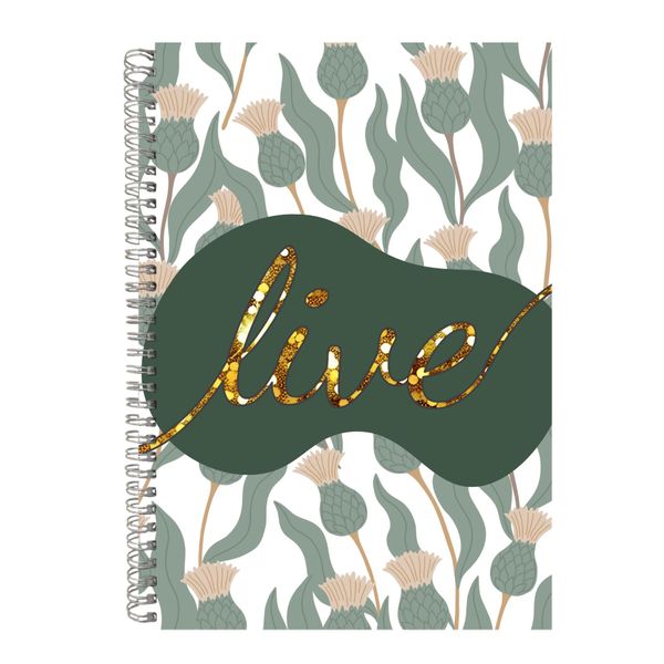 Live A4 Notebook Spiral Lined Motivational Sayings Graphic Notepad Gift 169