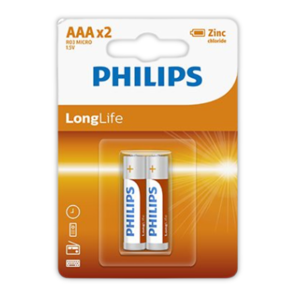 Philips Zinc AAA 2Pack Battery