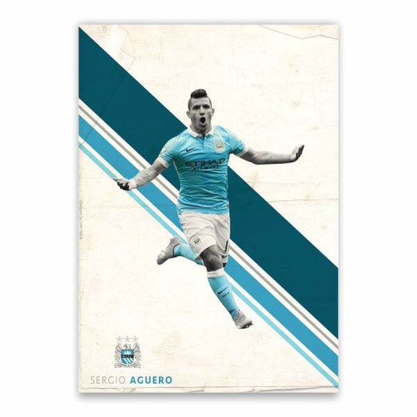 Sergio Aguero Man City Celebration Poster - A1