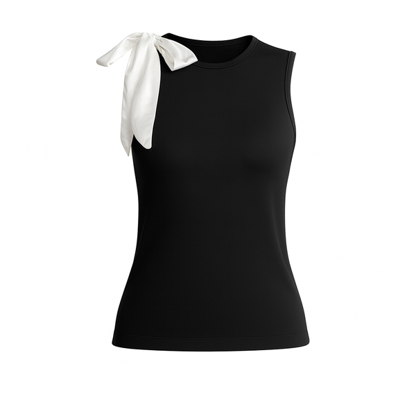 Sleeveless Off-Shoulder Hip Top - Black