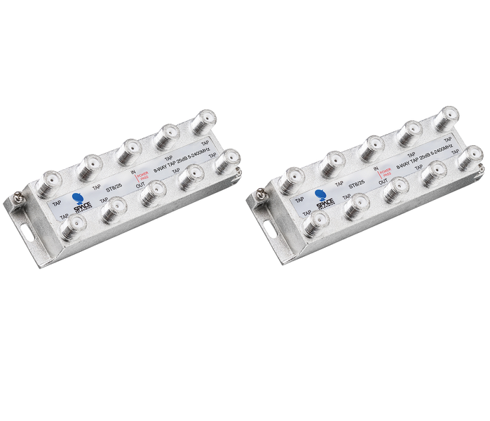 Space TV Satellite IF Tap - 8 Way - 25db (5 – 2250MHz) - 2 Pack
