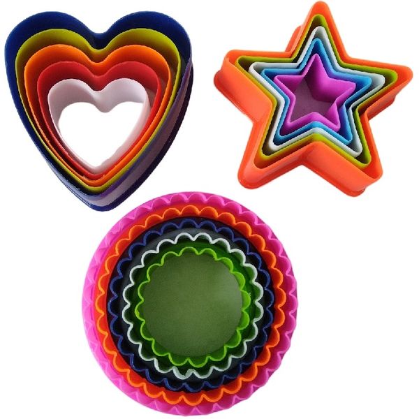 15 Piece Cookie Cutter Set - Heart, Star, Flower Shaped