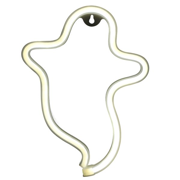 Pure White Ghost - Shaped Neon Sign for Halloween