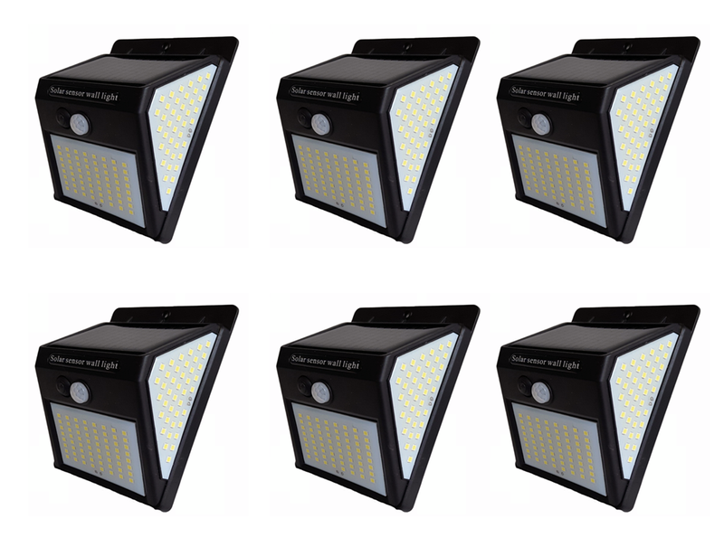 Solar Wall Light 3 Sided Pack of 6