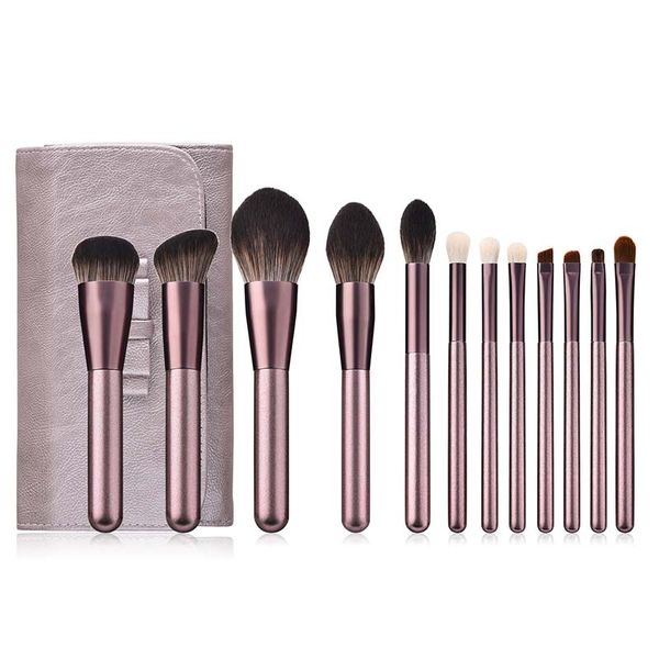 12 Piece Makeup Brush Set With Carry Case- Purple