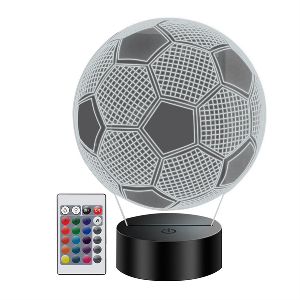 Football Lamp for Kids, 3D Illusion Night Light, 16 Colors,