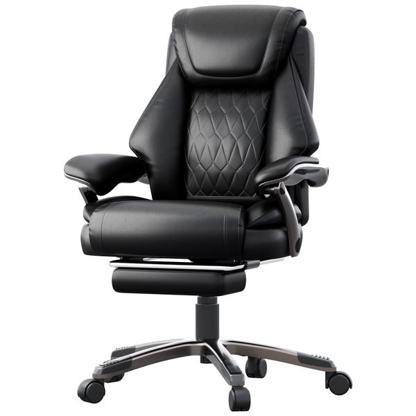 Leather Office Chair with Armrest Ergonomics Adjustable Executive Chair