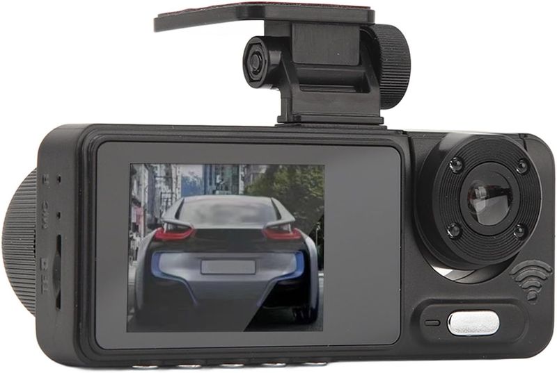 3-Channel 1080P 2" Dash Cam IR Night Vision &amp; Parking