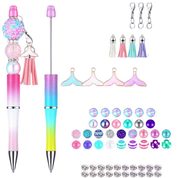 40 Piece DIY Mermaid Gradient Bead Pen Set