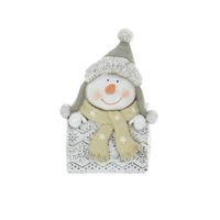Glitter Tealight Candle Holder Christmas Decoration - Snowman