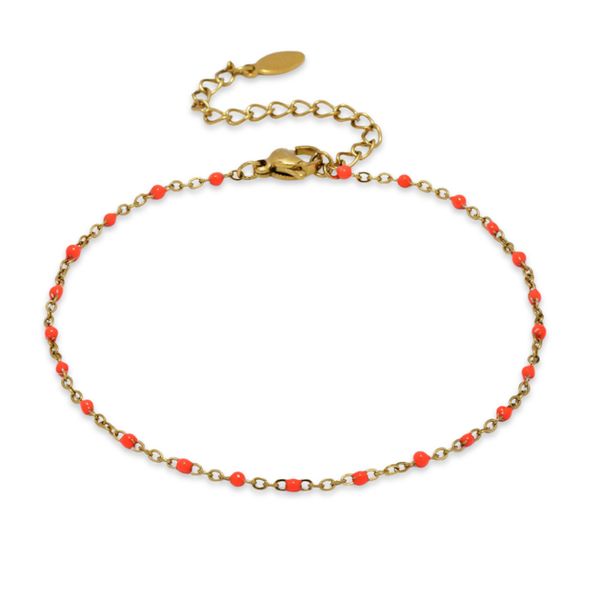 Lily &amp; Rose Stainless Steel Minimalist Colour Enamel Waterproof Anklet