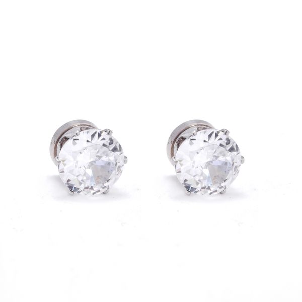 Androgyny Cubic Zirconia Magnetic Stainless Steel Earrings