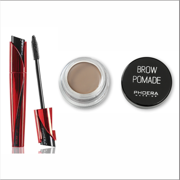 Phoera Eyebrow Pomade Gel and 9D Volumizing Mascara Combo
