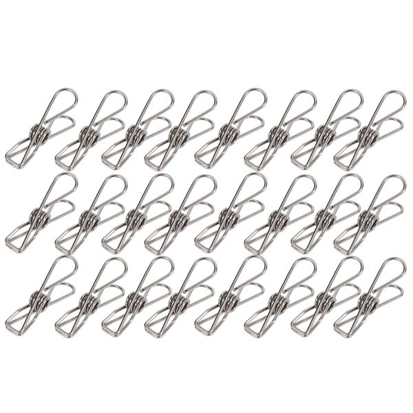 24 Pcs Stainless Steel Wire Clip Multi-Function Clip Utility Clip
