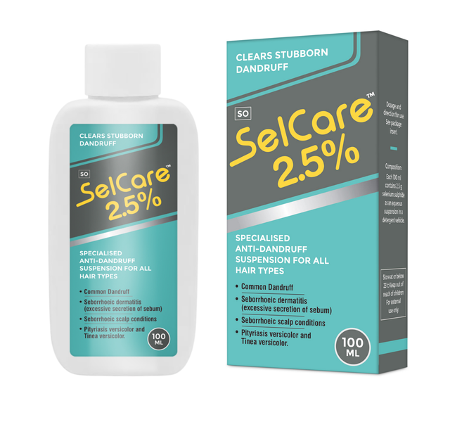 SelCare - Selenium Sulphide 2.5% - Low odour Anti-Dandruff Shampoo - 100ml
